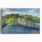 Black and white photograph of a Philippine landscape on stretched canvas, ideal for kitchen wall art.