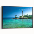 Black and white framed canvas of a Sri Lankan landscape, ideal for bedroom wall art.