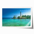 Extra large rolled print of a Sri Lankan landscape with lush greenery and vibrant blue skies, ideal for dining room wall art.