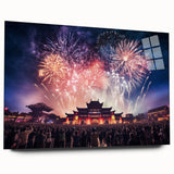 Large abstract wall art depicting a serene Taiwanese landscape in muted earth tones on acrylic glass.
