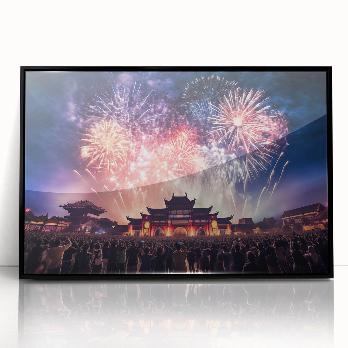 Large abstract wall art featuring a stylized Taiwanese landscape in muted earth tones on a framed acrylic.