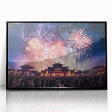 Large abstract wall art featuring a stylized Taiwanese landscape in muted earth tones on a framed acrylic.