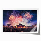 Rolled print of Taiwan scenery with lush greenery and mountain backdrop, ideal for dining room wall art.