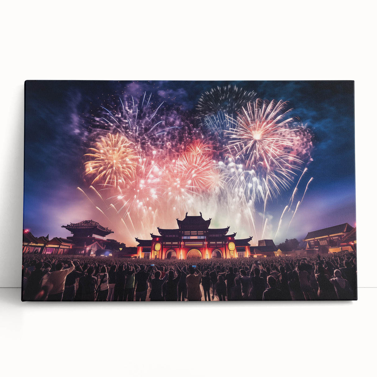 Black and white stretched canvas featuring a serene Taiwanese landscape, ideal for kitchen wall art or bedroom ambiance.