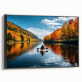 Black and white framed canvas of Quebec landscape, ideal for bedroom wall art, featuring vintage poster style.