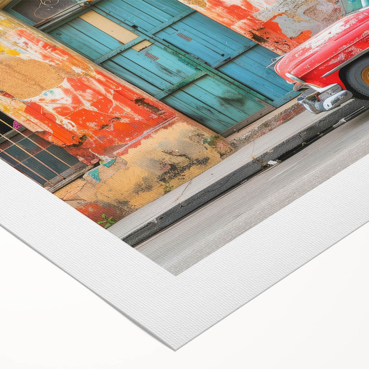 Art deco poster of a vintage Caribbean scene in vibrant colors on rolled canvas, ideal for dining room decor.