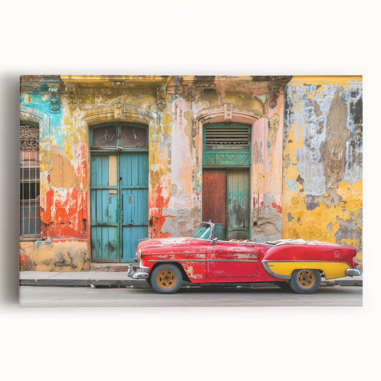 Black and white large art of a Caribbean scenery on stretched canvas, ideal for kitchen wall art or bedroom ambiance.