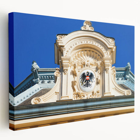 Large canvas print of a European countryside scene in soft green and blue tones, suitable for kitchen wall art.