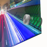 Large abstract wall art depicting a European scenery in muted tones on acrylic glass, suited for dining room ambiance.