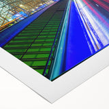 Art deco poster of a European Belgian landscape in muted earth tones on rolled canvas, suitable for dining room decor.