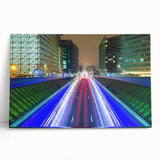 Black and white photo of a European street scene on large stretched canvas, suitable for kitchen art.