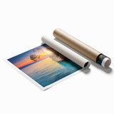 Extra large rolled print of a Croatian landscape with vibrant floral elements, ideal for classy bathroom wall art.