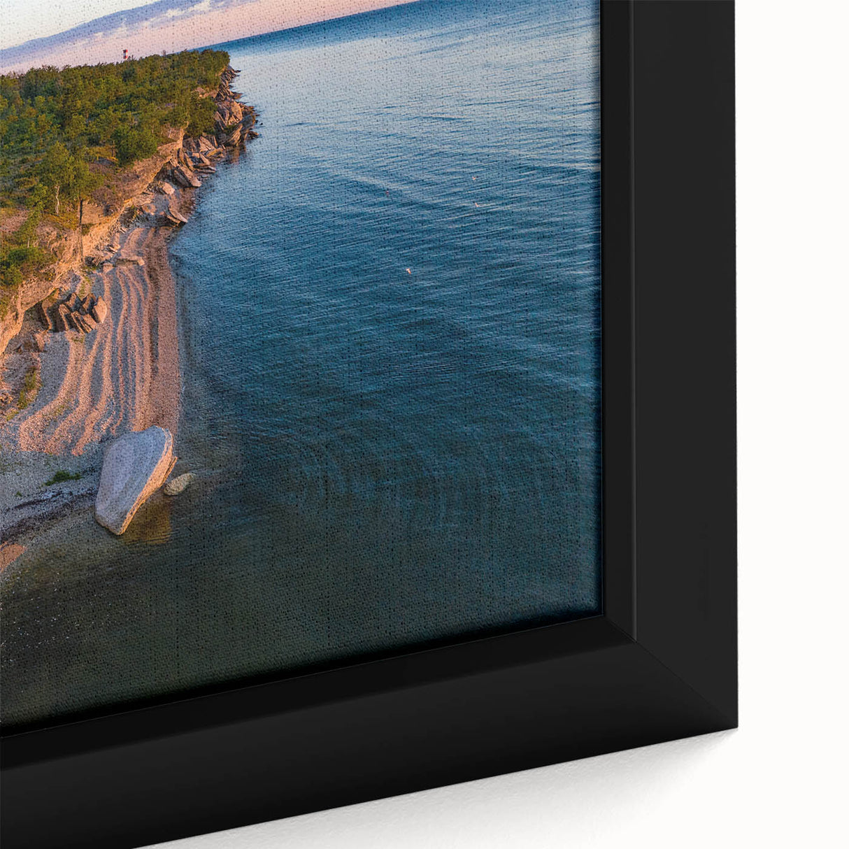 Extra large framed canvas of a textured, colorful European scenery in muted grays and blacks, ideal for living room decor.