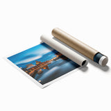 Extra large rolled print depicting vibrant floral art in soft pastel shades.