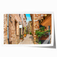 Extra large rolled print of a vibrant floral scene in Southern France, perfect for art wall dining room decor.