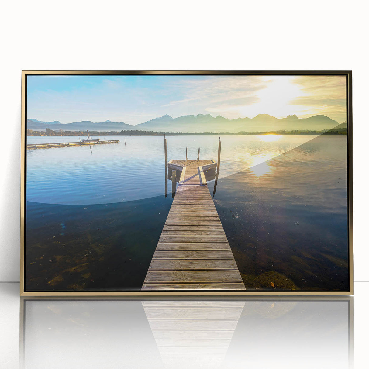 Framed acrylic print of a Bavarian landscape, featuring muted earth tones, ideal for modern art wall decor.