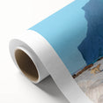 Art Deco style poster of a European Greenland scenery on rolled canvas, suitable as nursery wall art or for dining rooms.