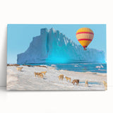 Large black and white canvas print of a European Greenland scenery, ideal for kitchen wall art.