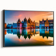Black and white framed canvas of a vintage Hungarian landscape, ideal for bedroom wall decor.