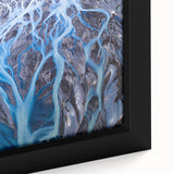Close-up of a textured black wall art depicting a serene European scenery, ideal for living room ambiance.