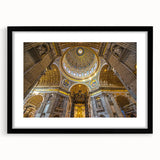 Abstract art print of a colorful Rome scenery in vibrant hues on a large, textured canvas, ideal for living room decor.