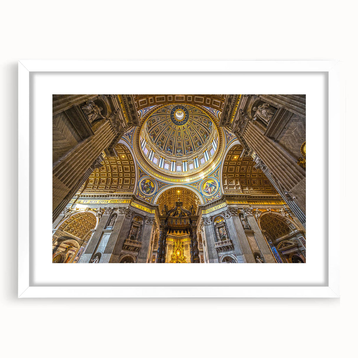 Textured abstract art print featuring a muted landscape of Rome on a white-framed mat, ideal for bedroom decor.