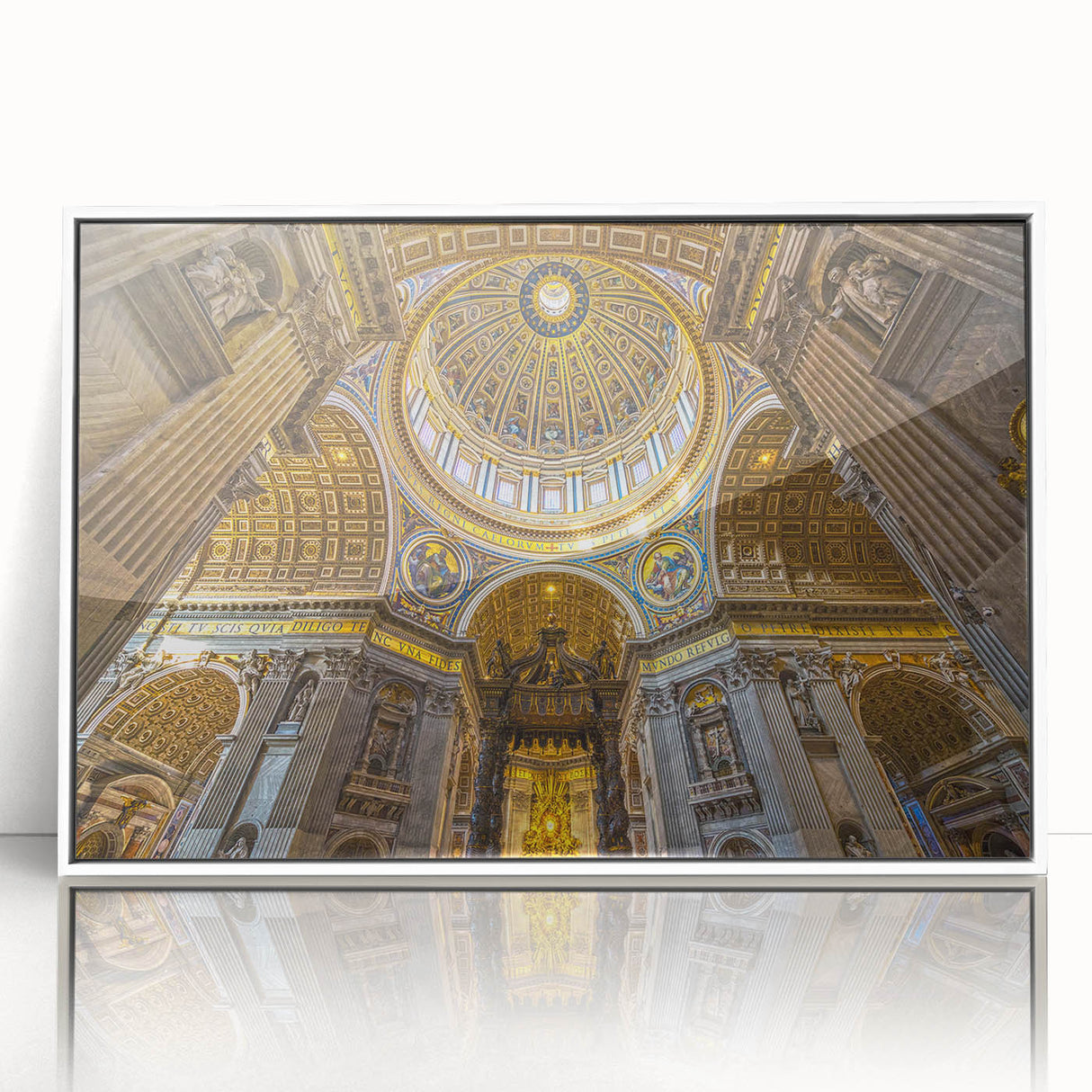 Mid-century modernist art of Rome, featuring muted earth tones on a framed acrylic, ideal for nursery wall art.