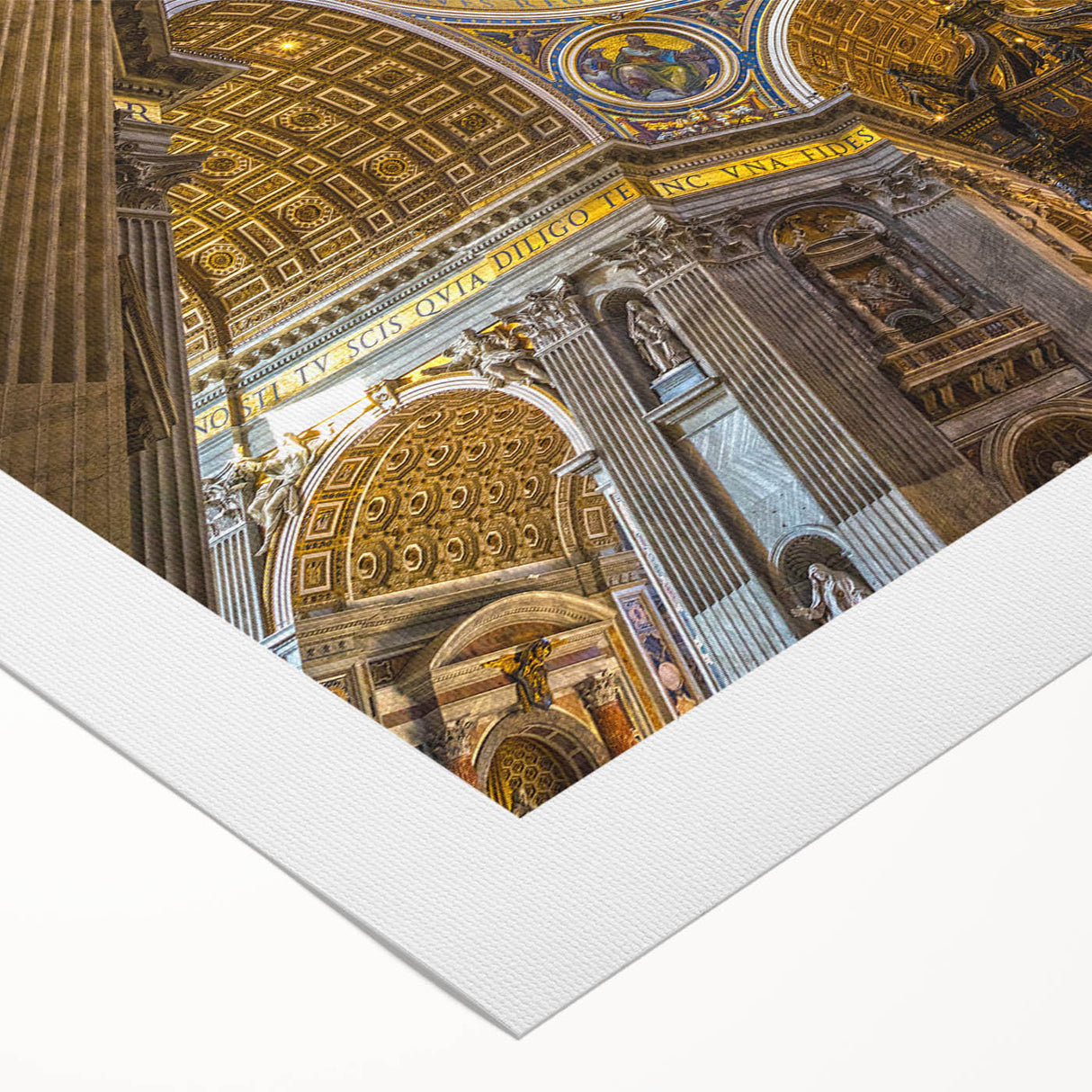 Art deco poster of Rome with muted earth tones on rolled canvas, suitable for dining room wall art.