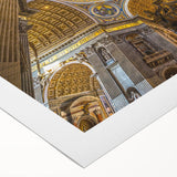 Art deco poster of Rome with muted earth tones on rolled canvas, suitable for dining room wall art.