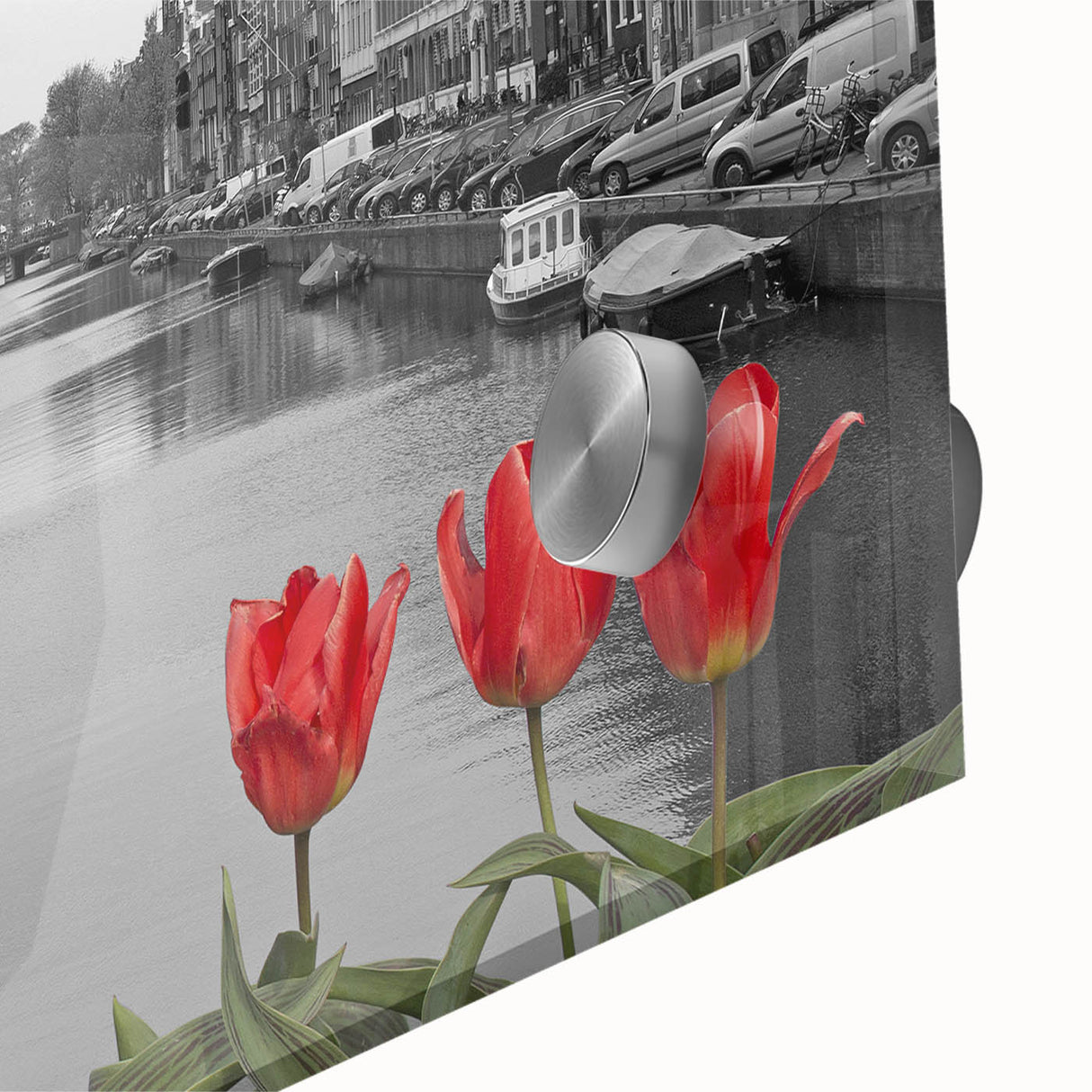 Acrylic print of a large abstract depiction of Venice, Italy in muted earth tones, ideal for dining room art.