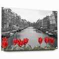 Acrylic print of a Venice scenery with vivid blue and orange hues, suitable for bedroom or dining room decor.