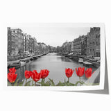 Venice scenery in muted watercolor tones on a rolled canvas, suitable for art wall dining room.