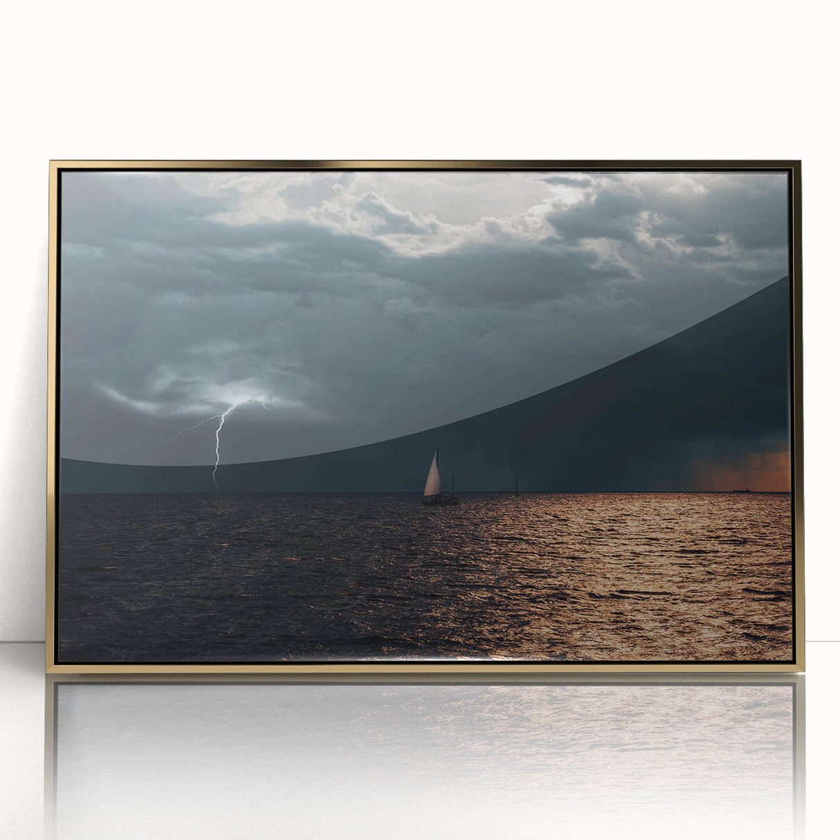 Art deco poster featuring a serene Latvian landscape in muted earth tones on framed acrylic, ideal for modern art wall decor.