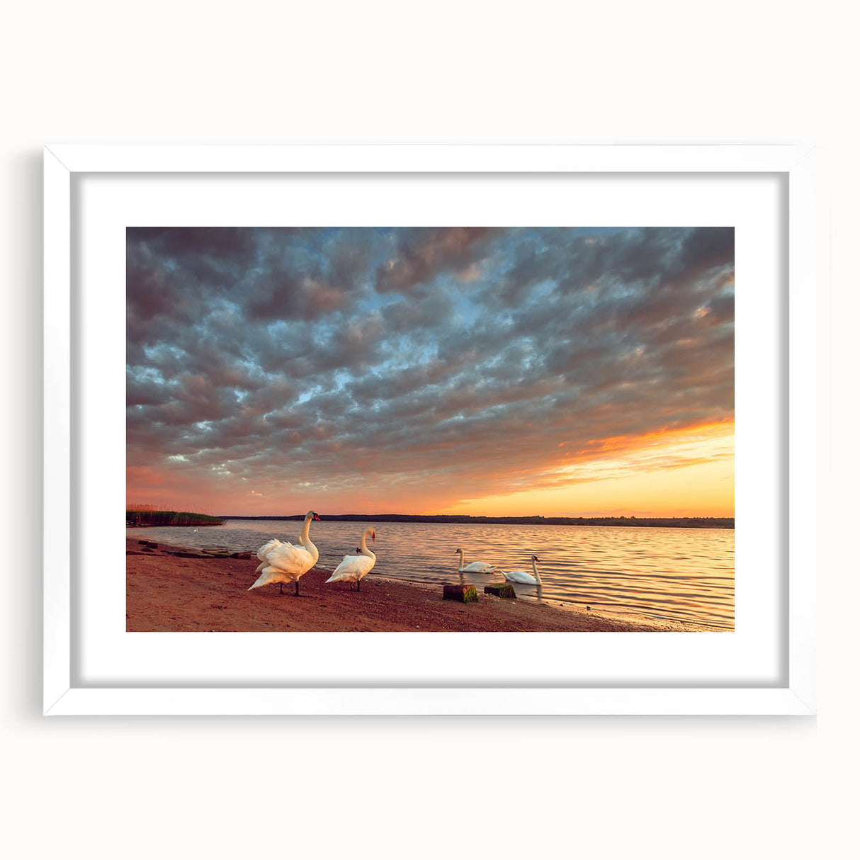 Textured art print of a European landscape in muted earth tones on a framed white mat, ideal for bedroom decor.