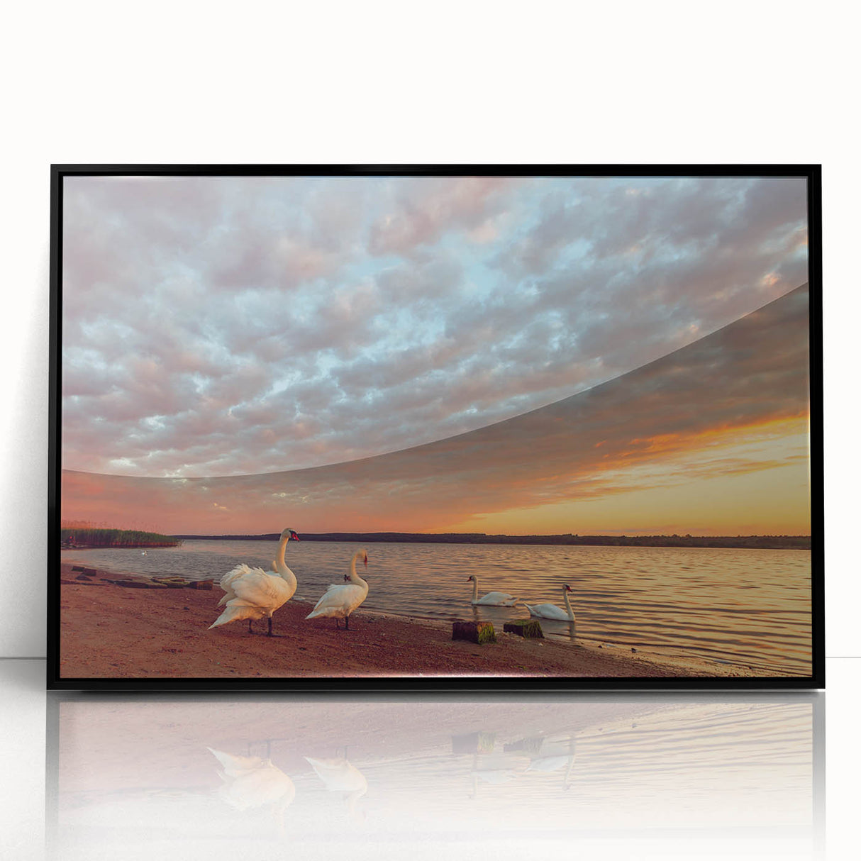 Large abstract wall art depicting a European Lithuanian landscape in muted earth tones on a framed acrylic panel.