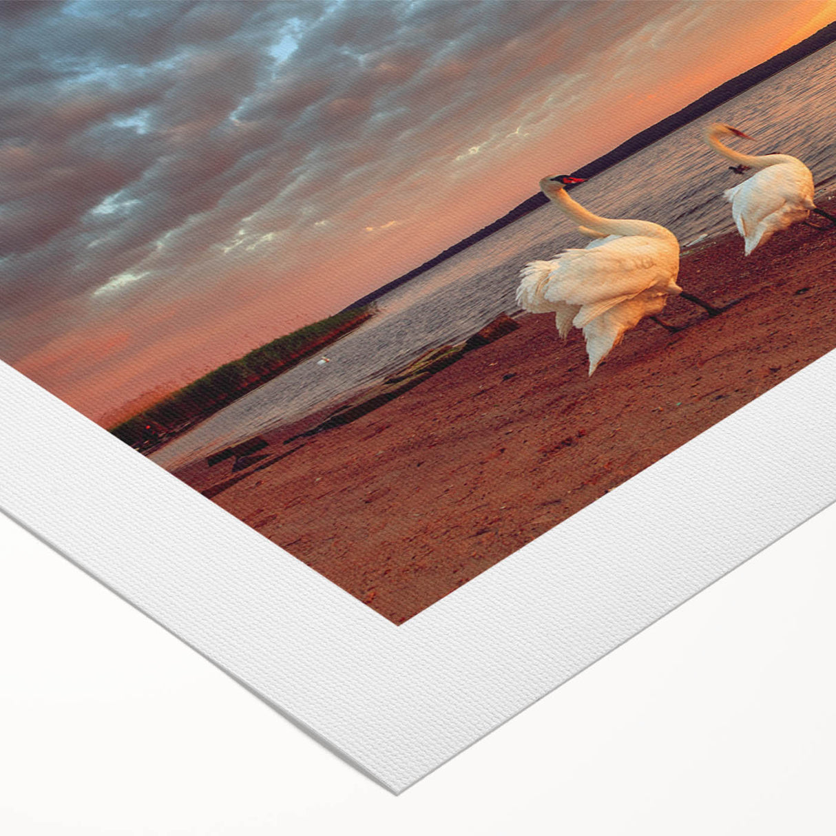 Art deco poster featuring a serene Lithuanian landscape in soft green and blue tones, ideal for dining room wall art.