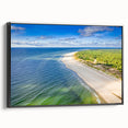 Black and white framed canvas of a vintage European landscape, ideal for bedroom wall decor.