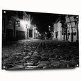 Acrylic glass print of Barcelona skyline in muted earth tones, suitable for bedroom or dining room decor.