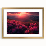 Extra large abstract art print featuring a textured scenery of Europe, in muted earth tones, framed with a gold mat.
