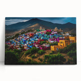 Black and white image of Oaxaca scenery on large stretched canvas, ideal for kitchen wall art.