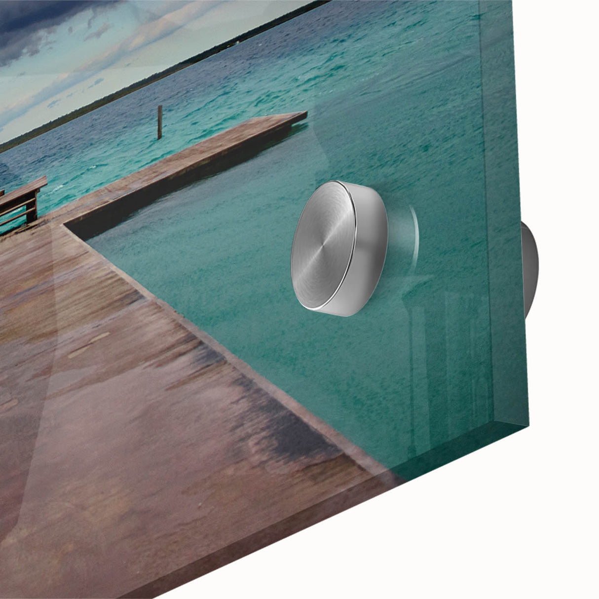 Large abstract wall art of Quintana Roo scenery in muted earth tones on acrylic glass, ideal for dining room ambiance.