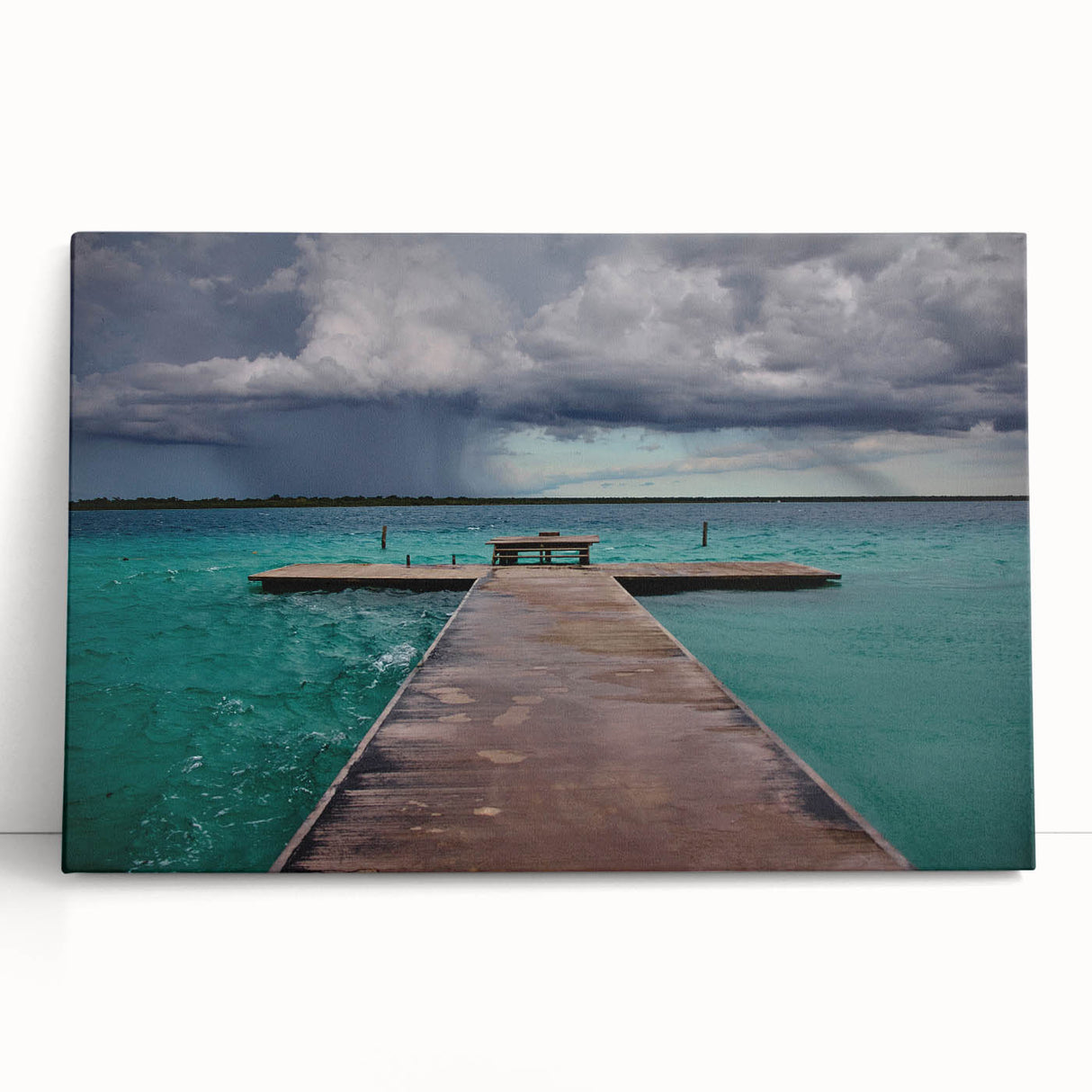 Black and white photograph of Quintana Roo scenery on stretched canvas, ideal for kitchen wall art or bedroom ambiance.
