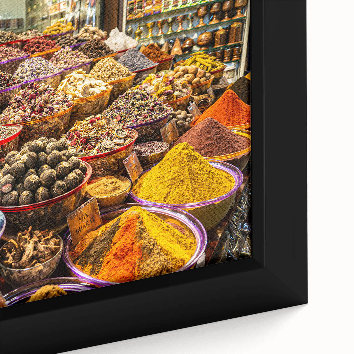 Extra large framed canvas of Dubai skyline in textured black with colorful art accents, ideal for living room decor.