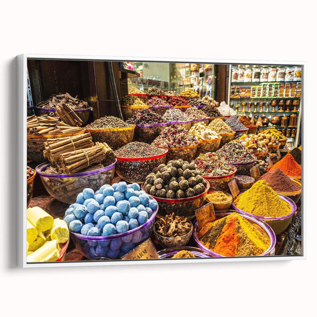 Vintage poster art of Dubai skyline in colorful hues on extra large framed canvas, ideal for living room decor.