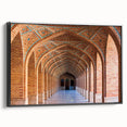 Black and white framed canvas of a Middle Eastern landscape, ideal for bedroom wall art.