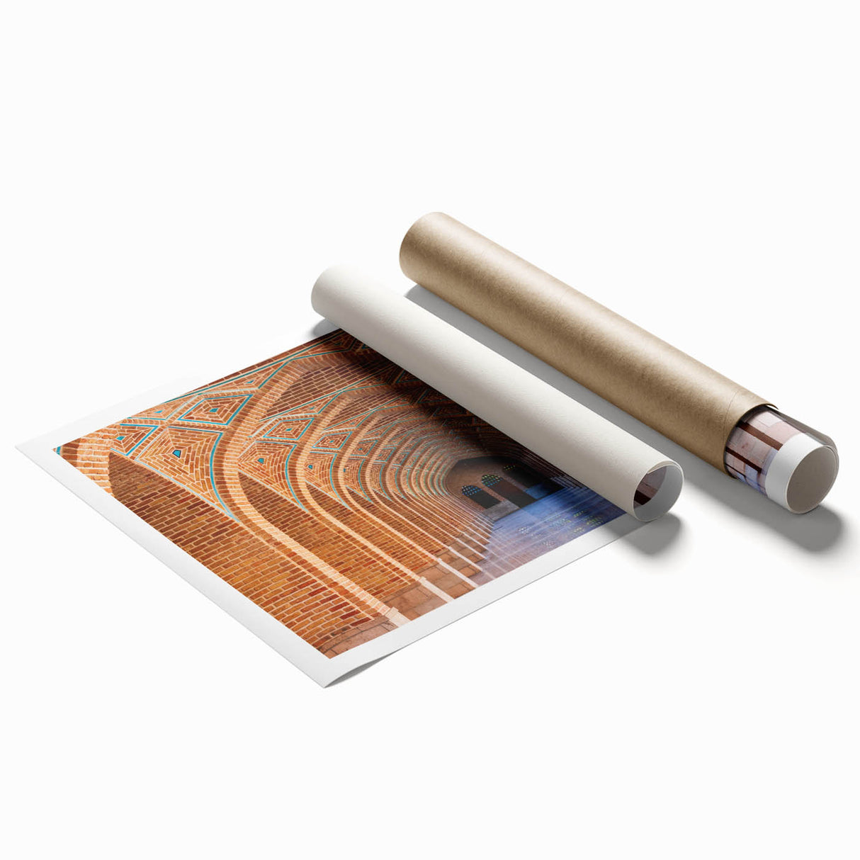 Extra large rolled print of a floral art scene in vibrant hues, ideal for classy bathroom or large living room decor.
