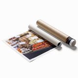 Extra large rolled print of Jerusalem scenery with floral elements in soft hues, ideal for classy bathroom wall art.