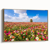 Framed canvas featuring a vintage-style landscape painting of a Middle Eastern scenery in gold and black tones.