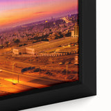 Textured black wall art featuring a colorful Middle Eastern scenery on a large framed canvas, ideal for living room decor.
