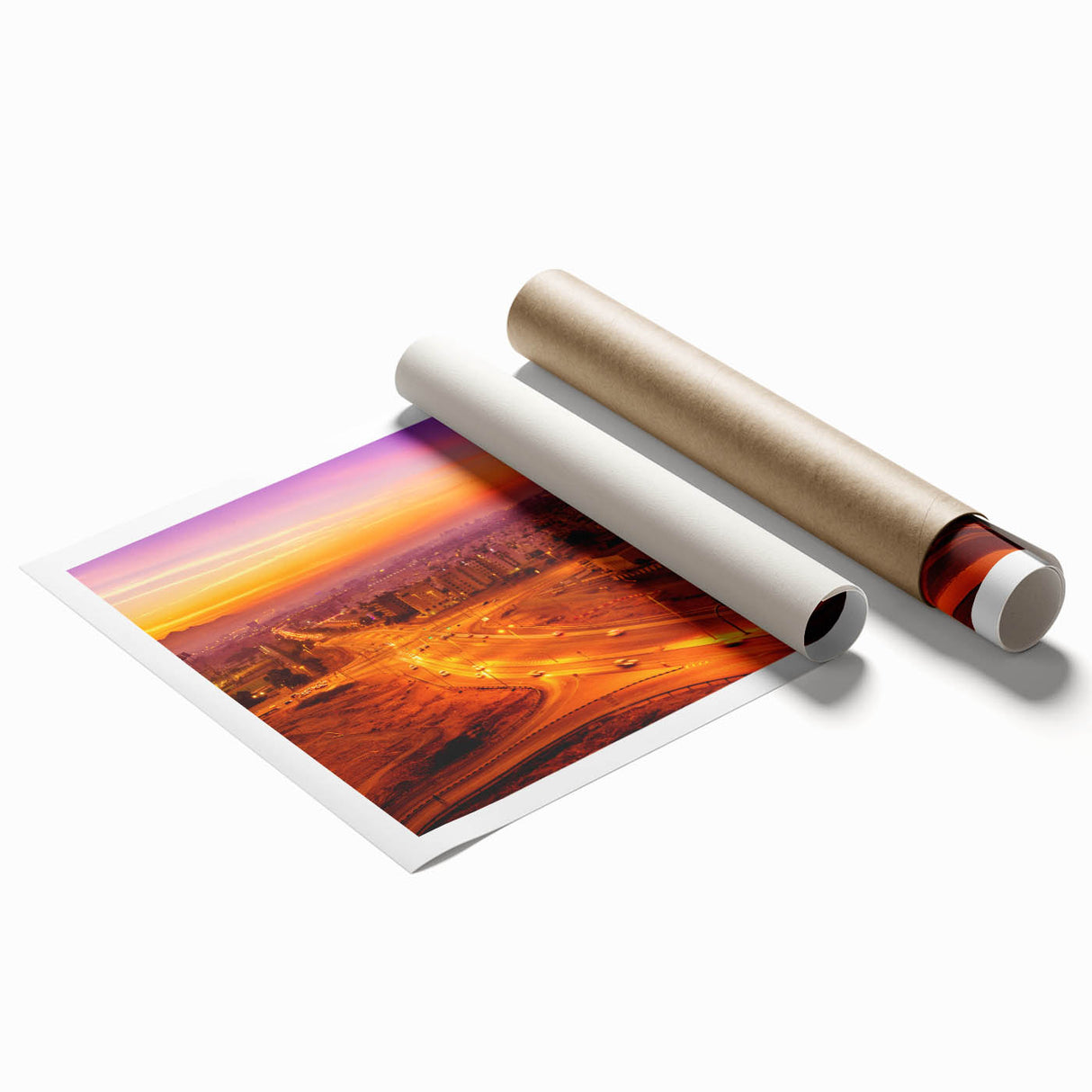 Extra large rolled print featuring a Middle Eastern Oman scenery in muted earth tones, ideal for classy bathroom wall art.